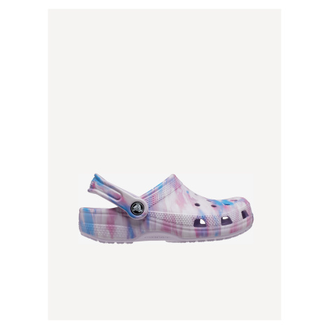 Světle fialové holčičí vzorované pantofle Crocs Classic