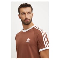 Bavlněné tričko adidas Originals hnědá barva, s aplikací, IZ3071