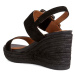 Semišové sandály Geox D PONZA dámské, černá barva, na klínku, D35GVB 00021 C9999