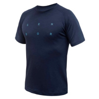 Sensor MERINO BLEND TYPO Pánské funkční triko, tmavě modrá, velikost