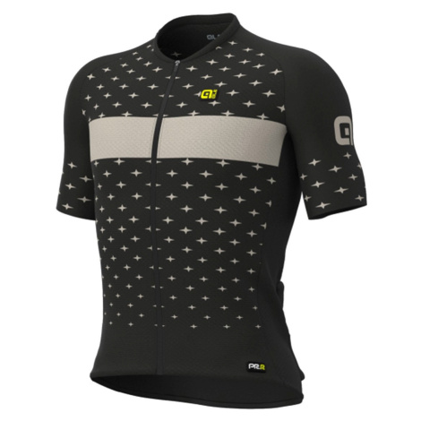 ALÉ Cyklistický dres s krátkým rukávem - STARS - černá/šedá