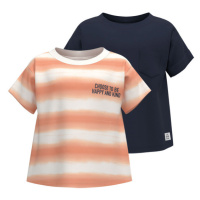 lupilu® Chlapecké triko BIO, 2 kusy (navy modrá / oranžová)