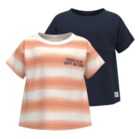 lupilu® Chlapecké triko BIO, 2 kusy (navy modrá / oranžová)