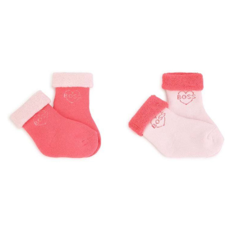 Kojenecké ponožky BOSS 2-pack růžová barva Hugo Boss