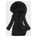Černá dámská zimní bunda s kapucí (2M-21308)