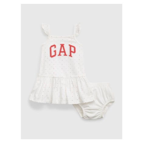 Bílé holčičí šaty šaty s logem GAP GAP
