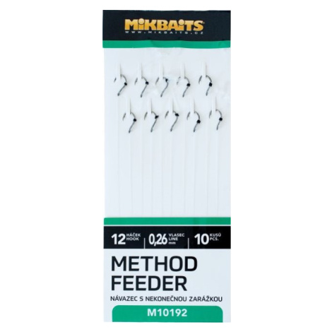 Mikbaits method feeder návazce s nekonečnou zarážkou 10ks - velikost 12