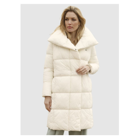 Prošívaný kabát v moderním střihu Laura Kent Přírodní bílá
