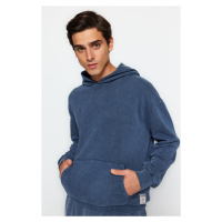 Trendyol Indigo Limited Edition Relaxed Faded Effect 100% Cotton Sweatshirt