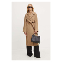 Vlněný kabát Weekend Max Mara hnědá barva, přechodný, oversize, 2425016092600