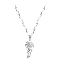 Klenoty Amber Stříbrný náhrdelník s miniaturním andělským křídlem
