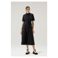 Šaty woolrich belted poplin shirt dress černá