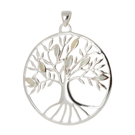 Stříbrný přívěšek strom života se světlými opály STRZ0791F + dárek zdarma Ego Fashion