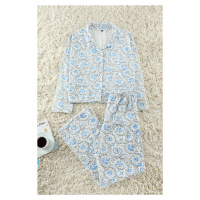 Trendyol Multicolored Cotton Floral Knitted Pajama Set