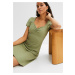 Bonprix BODYFLIRT žebrované šaty Barva: Zelená, Mezinárodní