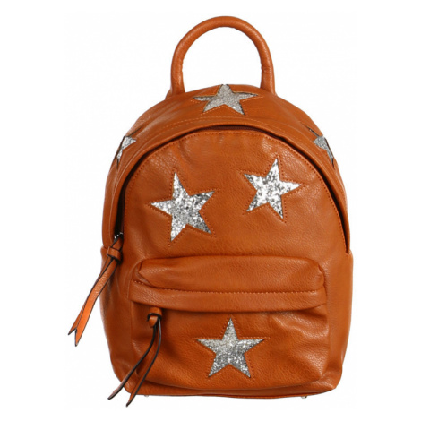 Malý dámský koženkový batoh s hvězdami do města