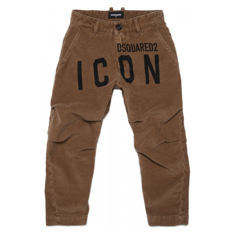 Kalhoty dsquared2 icon trousers hnědá Dsquared²