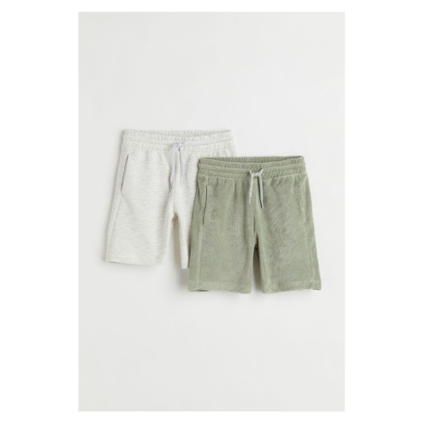 H & M - Balení: 2 teplákové šortky - zelená H&M