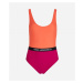 Plavky karl lagerfeld colour block swimsuit růžová