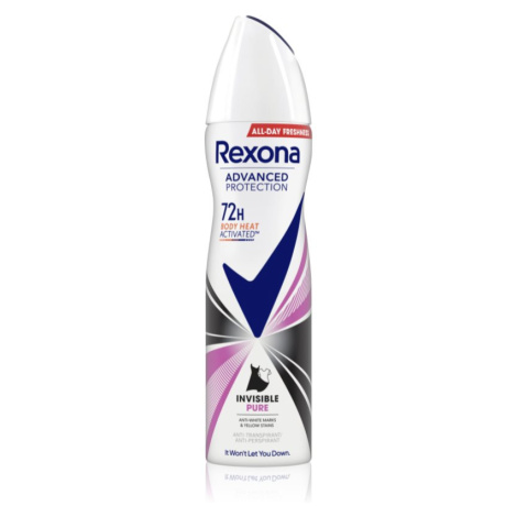 Rexona Advanced Protection Invisible Pure antiperspirant proti bílým a žlutým skvrnám 72h 150 ml