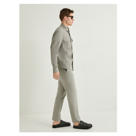 Koton Fabric Trousers Buttoned Chino Pocket Detail