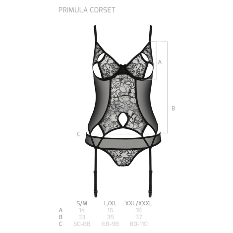 Passion model 18031302 corset kolor:black - festina