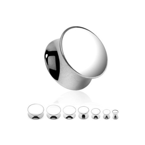 Ocelový plug do ucha - sedlový, plný, zrcadlově lesklý - Tloušťka : 25 mm Šperky eshop