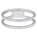 Troli Dvojitý minimalistický prsten z oceli Silver 52 mm