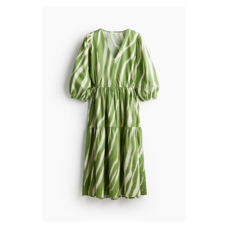 H & M - Šaty se stahovací šňůrkou v pase - zelená H&M
