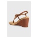 Sandály Lauren Ralph Lauren Jeannie dámské, hnědá barva, na klínku