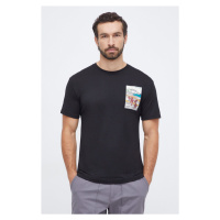 Sportovní tričko Smartwool Mountain Patch Graphic černá barva, s aplikací