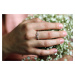 OLIVIE Stříbrný květinový prsten 4922