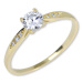 Brilio Zlatý zásnubní prsten s krystaly 229 001 00809 58 mm