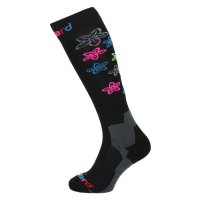 BLIZZARD-Viva Flowers ski socks junior,black/flowers Černá