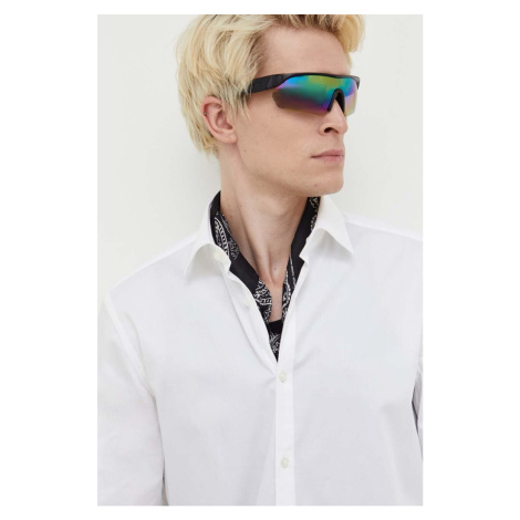 Košile HUGO pánská, bílá barva, slim, s klasickým límcem Hugo Boss