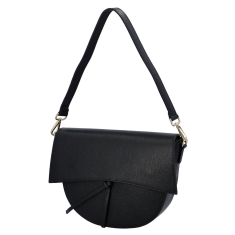 Menší dámská kožená kabelka Leather mini, černá Delami Vera Pelle