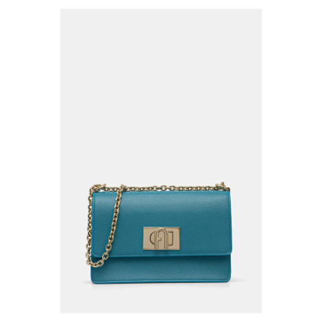 Kožená kabelka Furla modrá barva, BAFKACO ARE000 TR400