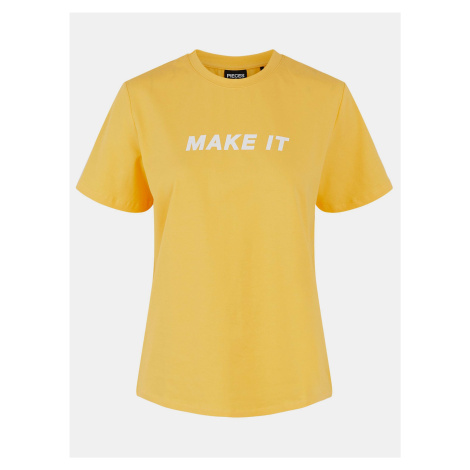 Žluté tričko s nápisem Pieces Niru - Dámské