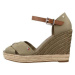 Tommy Hilfiger BASIC OPEN TOE HIGH WEDG Zelená