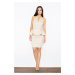 Elegantní peplum šaty M368 Beige FIGL