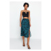 Trendyol Oil Slit Viscose Fabric Animal Print Midi Skirt
