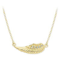 Brilio Něžný náhrdelník ze žlutého zlata andělské křídlo 279 001 00094 00