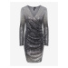 Stříbrno-šedé dámské flitrové šaty Pieces Delphia