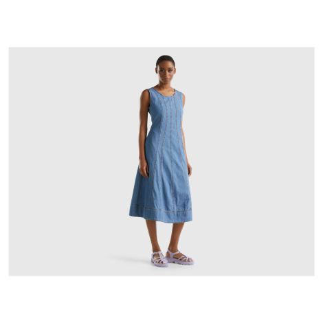 Benetton, Fitted Chambray Dress United Colors of Benetton
