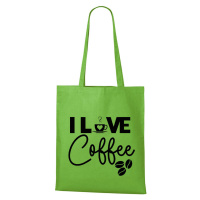 DOBRÝ TRIKO Bavlněná taška s potiskem I love coffee Barva: Apple green