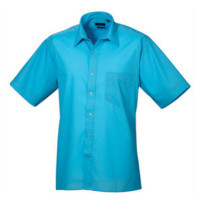Premier Workwear Pánská košile s krátkým rukávem PR202 Turquoise -ca. Pantone 312