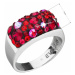 Stříbrný prsten s krystaly Swarovski červený 35014.3 cherry