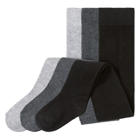 lupilu® Chlapecké punčochové kalhoty s BIO bavlnou, 3 kusy (světle šedá / šedá / černá)