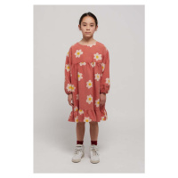 Dětské bavlněné šaty Bobo Choses růžová barva, mini