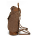 Studentský plátěný rolovací batoh s koženými detaily